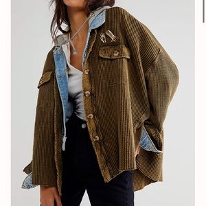 Free people one scout jacket army green size small